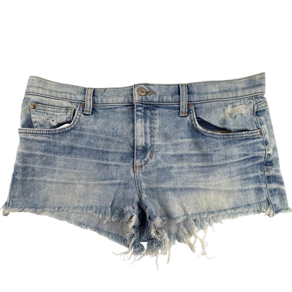 Joes Jeans Womens Distressed Cut Off Denim Shorts Light Wash Blue Size 30